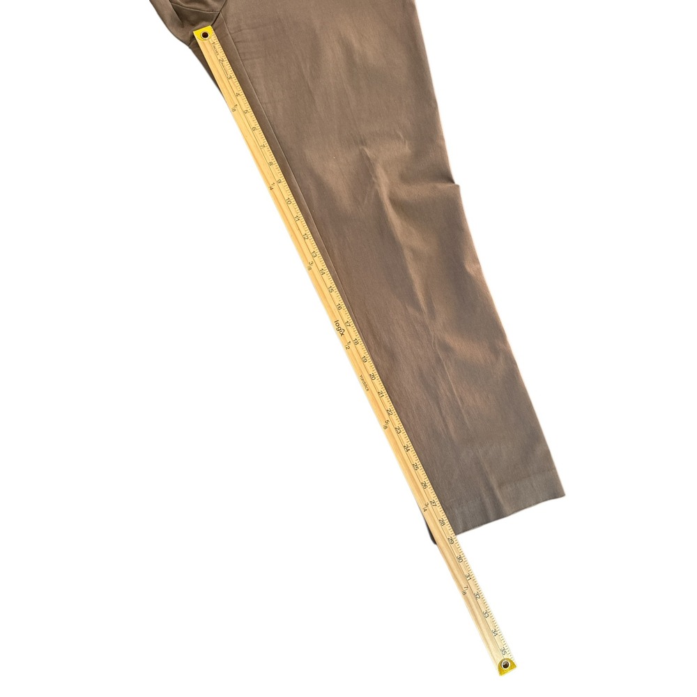 JM Collection Stretch Taupe Career Pants Wide Waistband Stud Detail‎ Size M - Picture 6 of 9